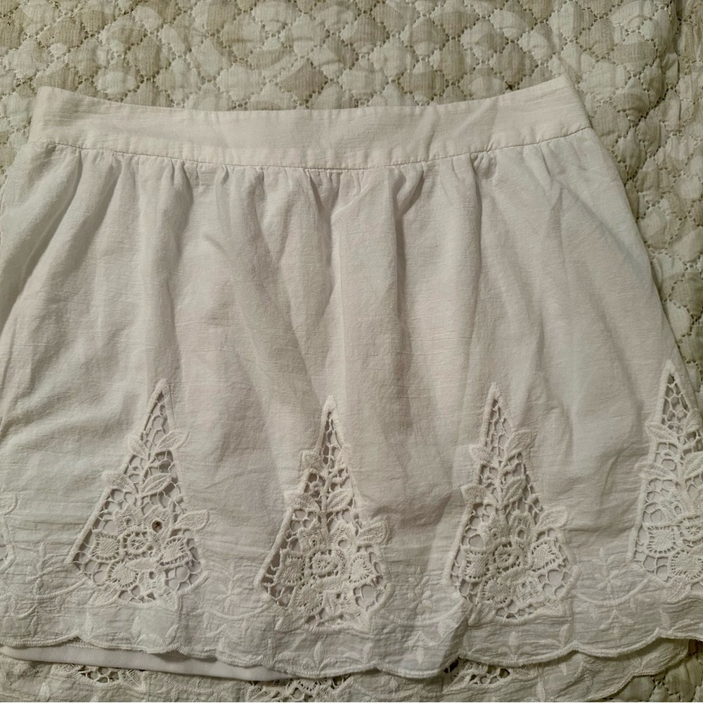 Linen White Lace Skirt